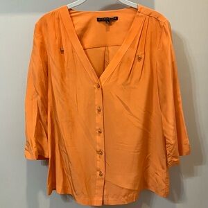 Bright orange Antonio Melanie silk blouse